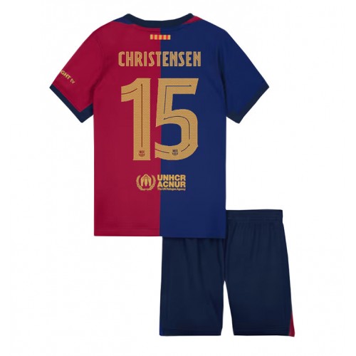 Dres Barcelona Andreas Christensen #15 Domaci za djecu 2024-25 Kratak Rukav (+ kratke hlače)